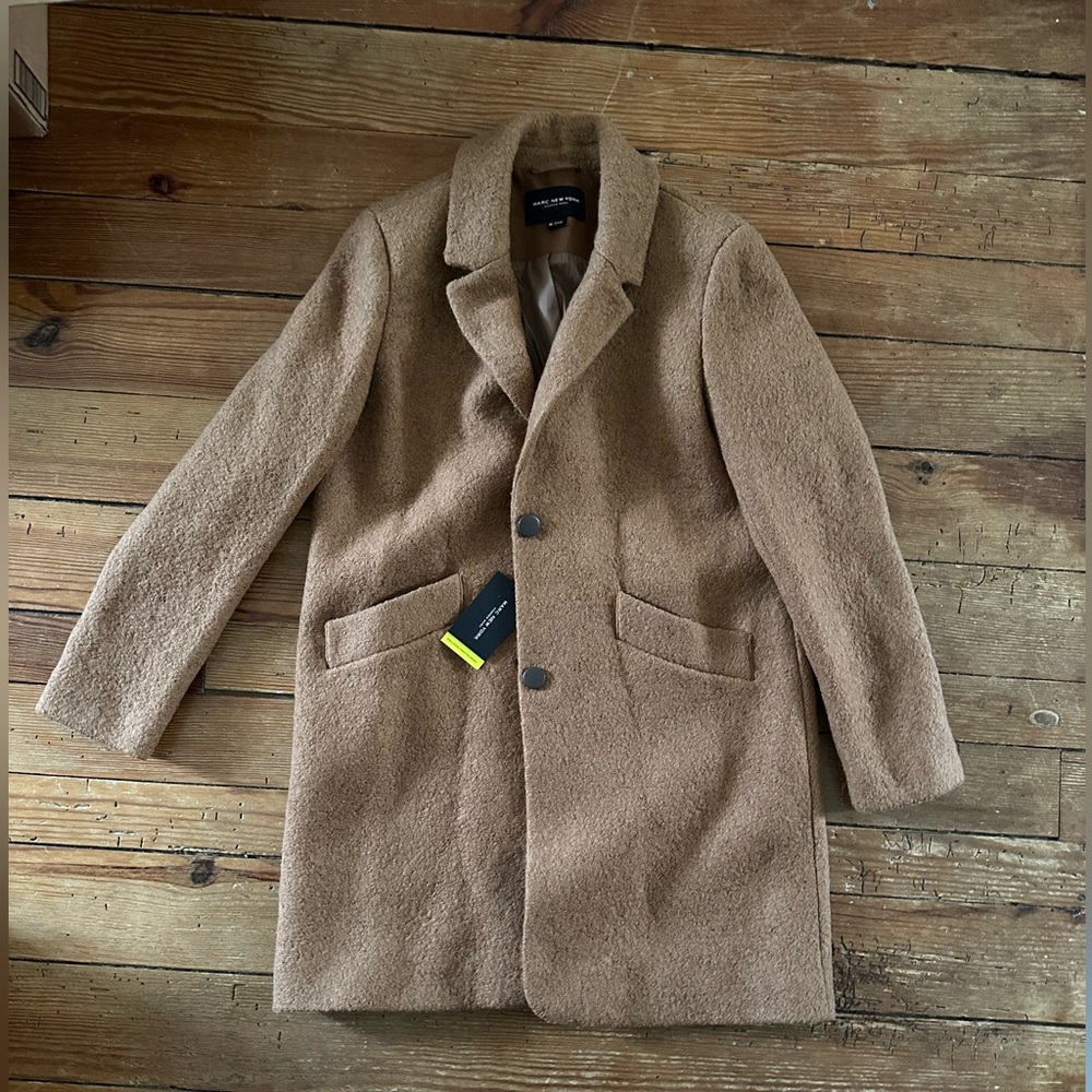 Marc New York Boucle Camel Car Coat - Picture 4 of 7